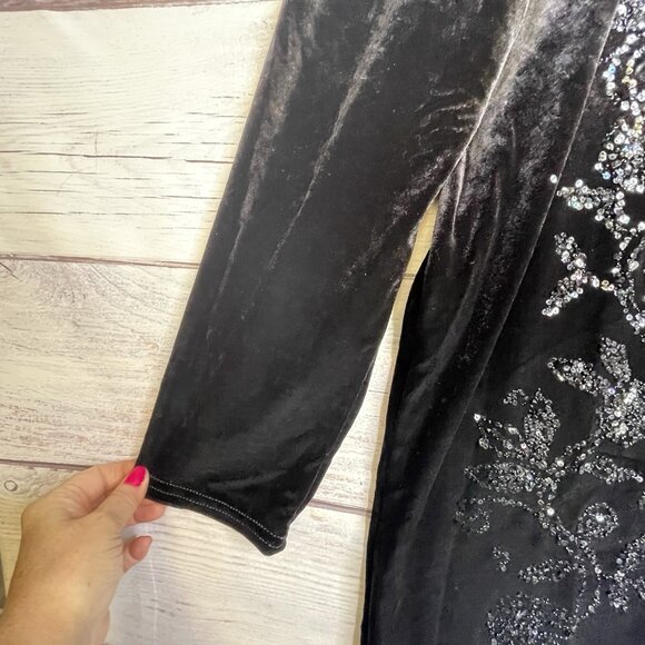 Vintage Must Velvet Cardigan Size XL Sequins Fairy Grunge Whimsical Goth BOHO - Picture 7 of 11